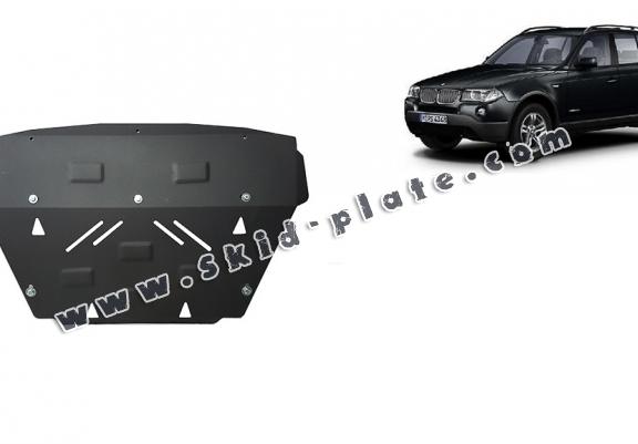 Steel radiator skid plate for BMW X3 E83