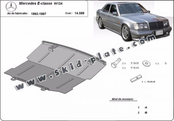Steel skid plate for Mercedes E-Classe W124 